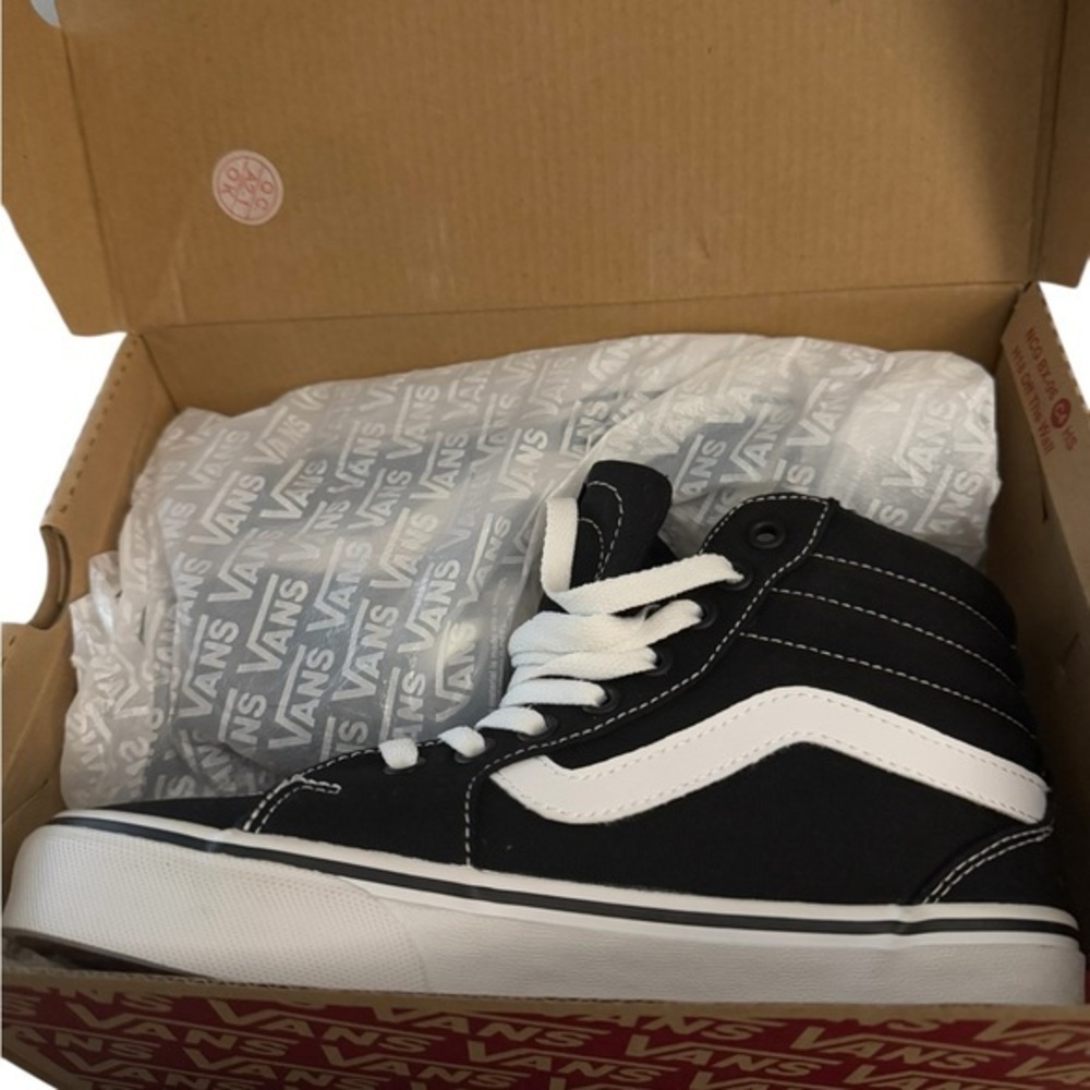 Vans Sk8 Hi Black White 6 High Top Sneakers Women Indie Sleaze Streetwear NIB - Picture 2 of 11
